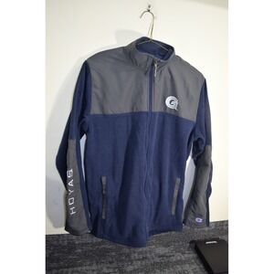 Vintage Georgetown University Hoyas Champion Fleece Mens M Blue Gray Full Zip